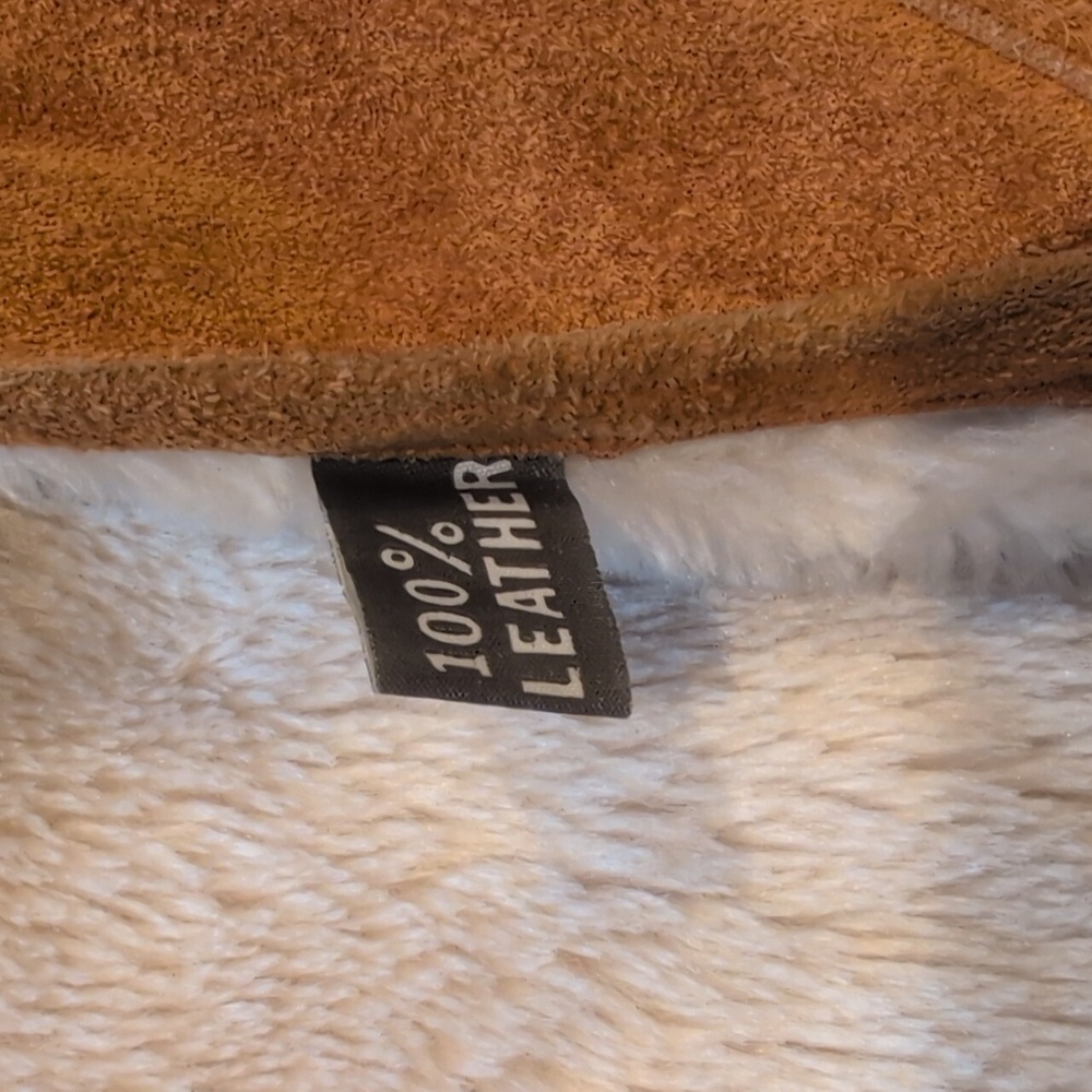 VTG Leatherscapade suede belted, snap up jacket W  pile furry interior. Small - Picture 11 of 16